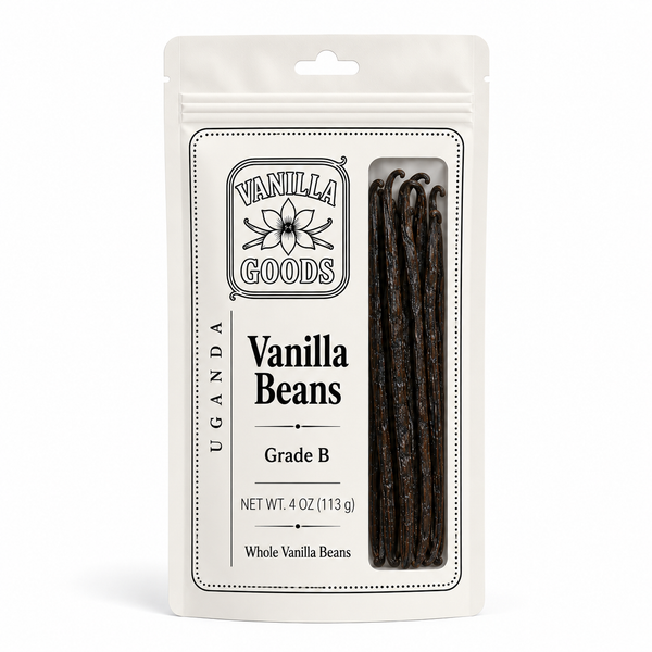 Uganda Vanilla Beans, Grade B, 4oz bag