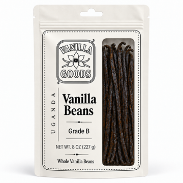 Uganda Vanilla Beans, Grade B, 8 oz bag