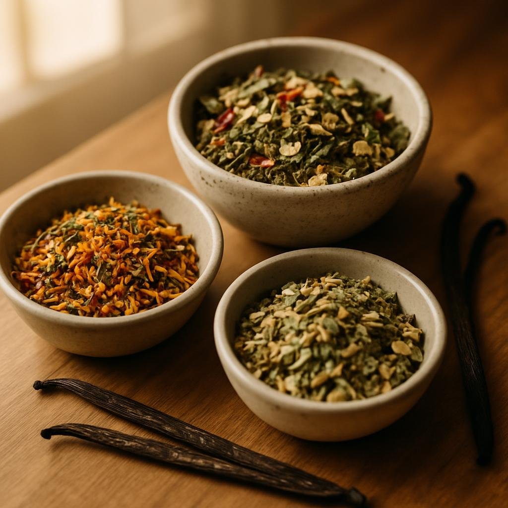 Apple Cider Rooibos Tea ingredients with vanilla bean pods