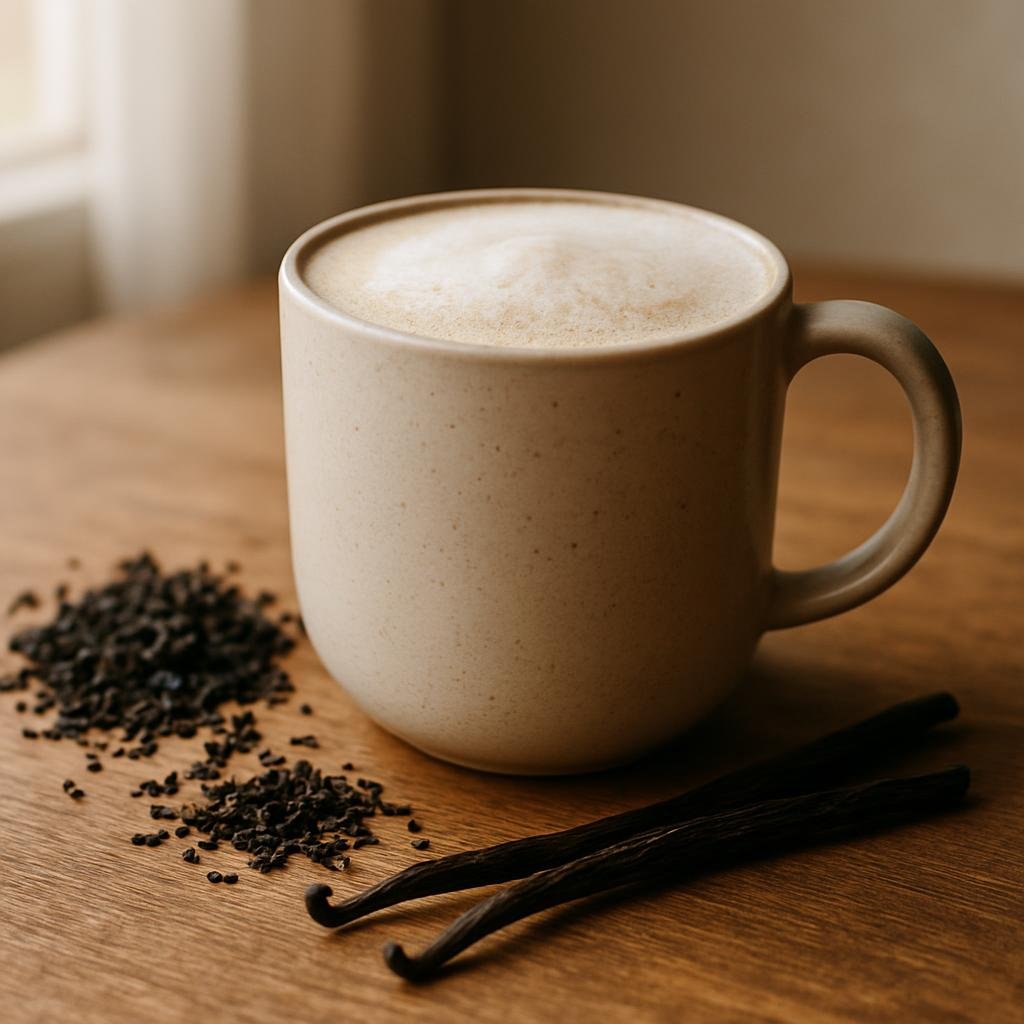 Earl Grey Tea served with vanilla bean pods