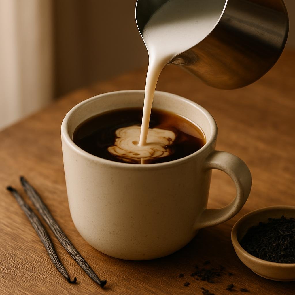 Brewing Earl Grey Tea with real vanilla