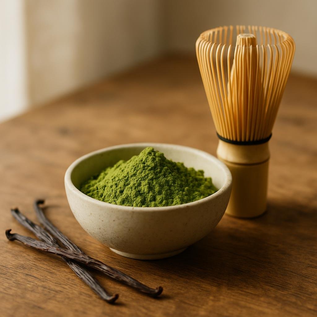 Matcha Green Tea Powder leaves with real vanilla
