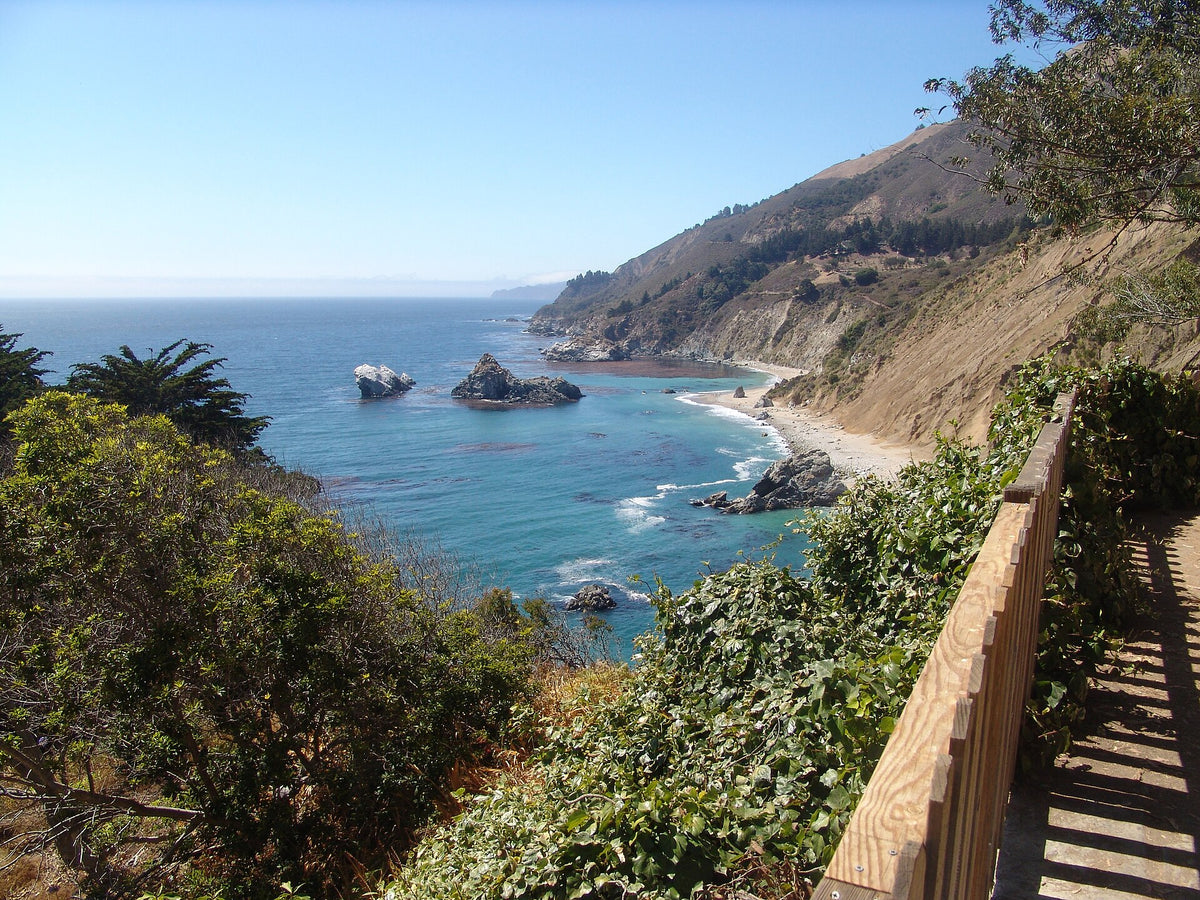 Big Sur Coast Highway: Big Sur Coast Highway - Distant View of Julia Pfeiffer Burns State Park