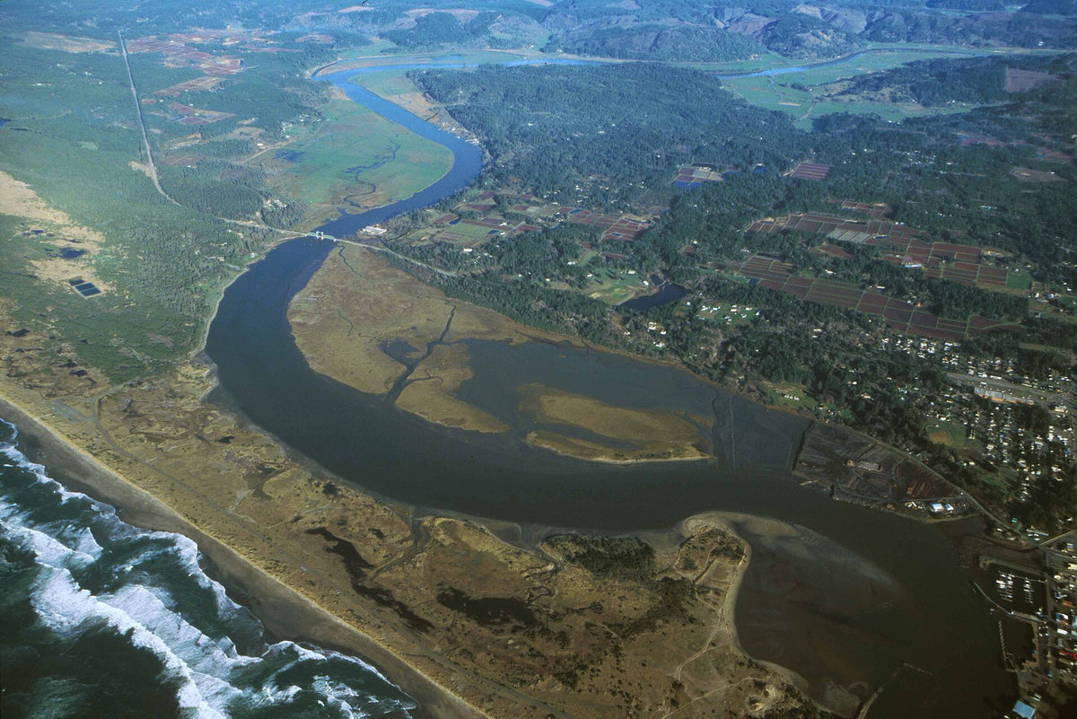 Pacific Coast Scenic Byway (Oregon): Oregon - Aerial View of Bandon Marsh National Wildlife Refuge