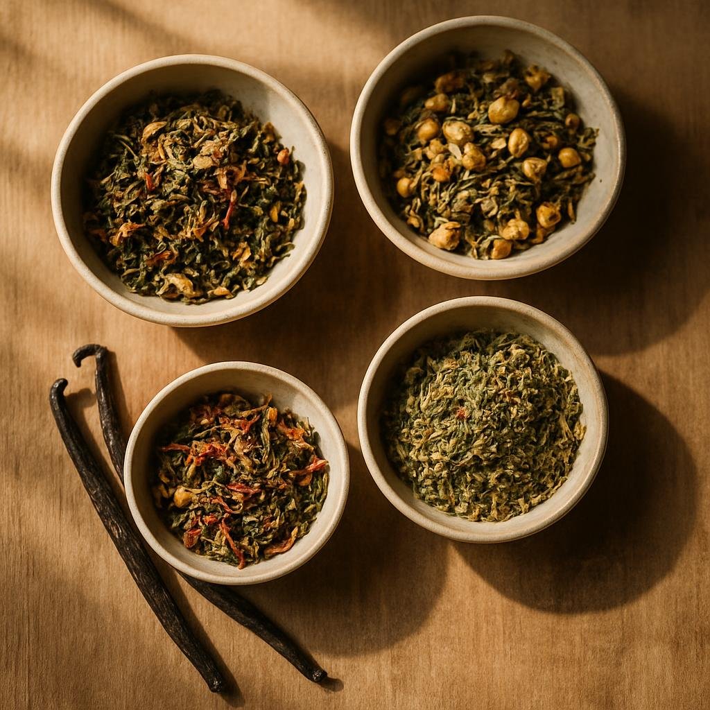 Turmeric Ginger Tea ingredients with vanilla bean pods