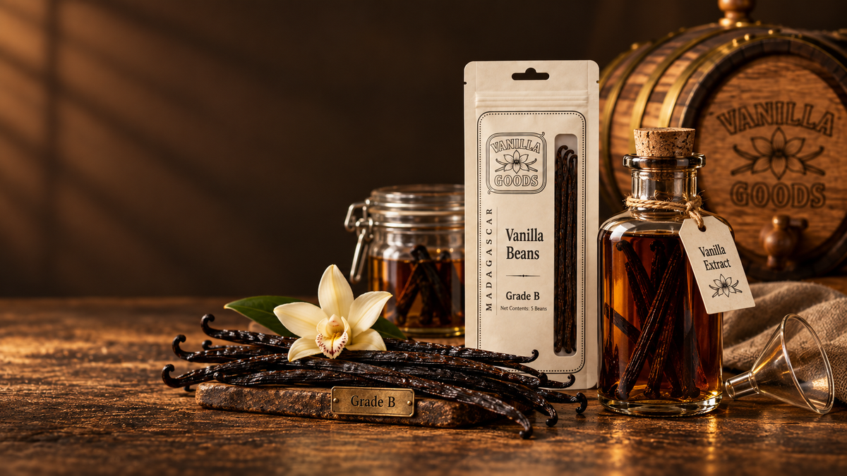 Grade B extract vanilla beans