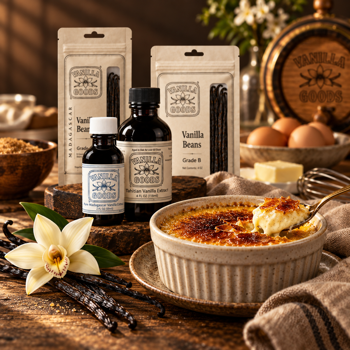 Vanilla desserts made with VanillaGoods