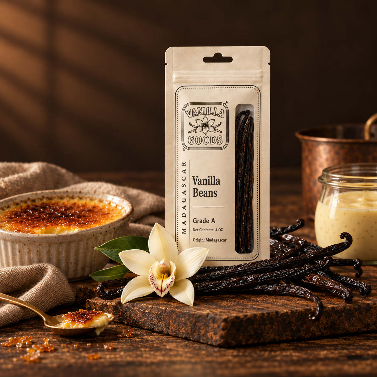 Madagascar vanilla and dessert